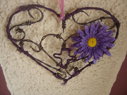 Wire heart and flower